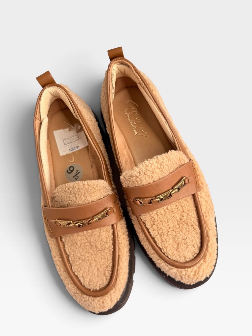 Circus by Sam Edelman tan faux fur leather loafers